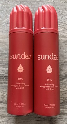 Sundae Whipped Shower Foam Exfoliating Berry All Skin Types Lot of 2