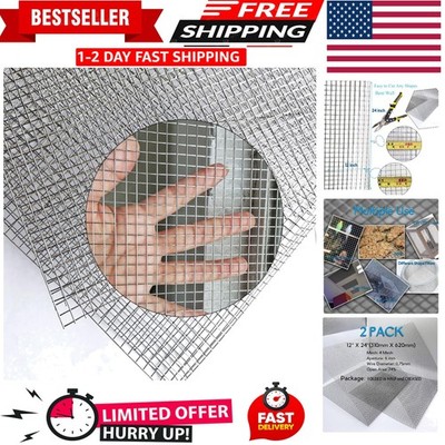 Upgraded 2PACK SS Wire Mesh, 4 Mesh Completely Welded, 12 X 24 in310mm X 620m...