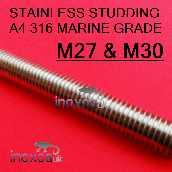 M27 M30 NIETEN EDELSTAHL A4 316 MARINEQUALITÄT METRISCH GEWINDESTANGE STANGE A4