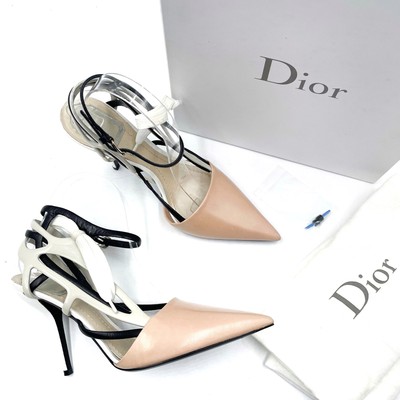 Dior Decli Defile Pumps Raf Simons Beige Leather Strappy Heels
