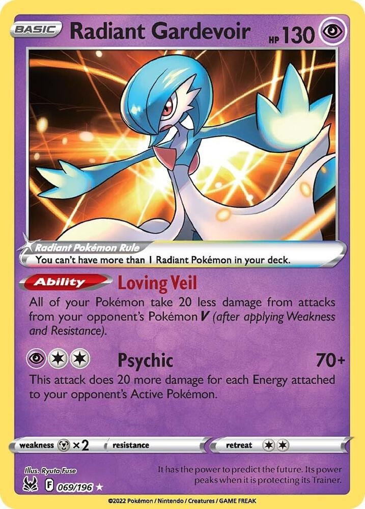 Radiant Gardevoir Radiant Rare SWSH11: Lost Origin 069/196 NM
