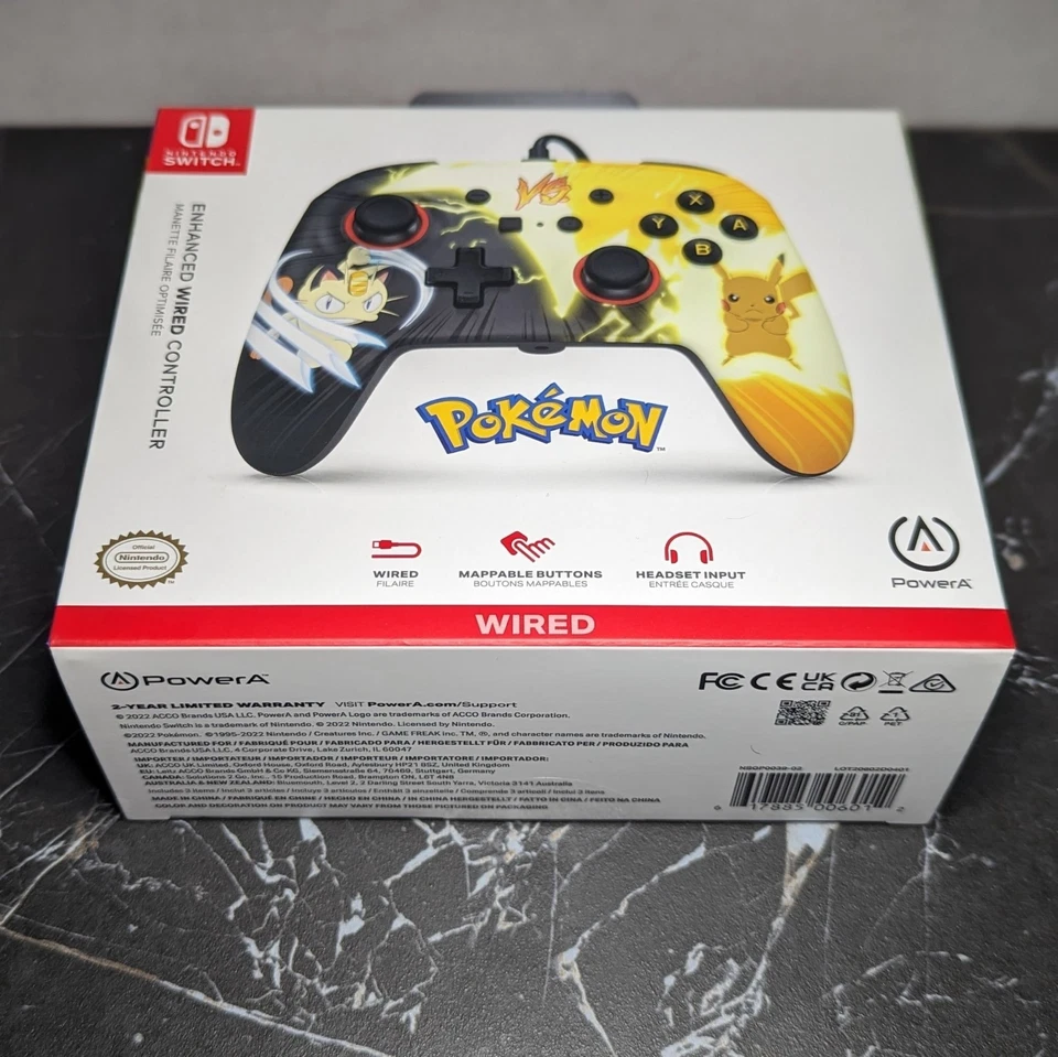NEW Pokémon: Pikachu vs. Meowth PowerA Enhanced Wired Controller Nintendo Switch - Image 3 of 4