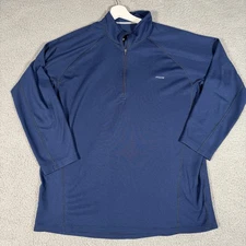 Patagonia Shirt Men's XXL Blue Capilene Performance Base Layer 1/4 Zip Sweater