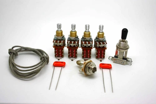 PREMIUM VINTAGE WIRING KIT PUSH/PULL SHORT SHAFT ORANGE DROP JIMMY PAGE LES PAUL