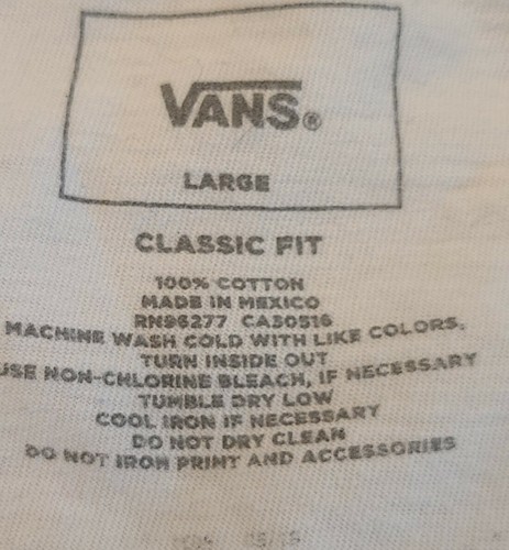 Vintage Mens Vans skeleton Hand T-Shirt Hang Loose Peace Thumbs Up #1 Size L - Picture 6 of 6