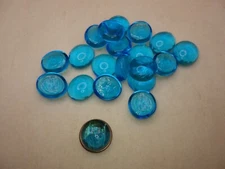 Glass Faux Gemstone Life Counter Tokens - Lot of 20 - Blue