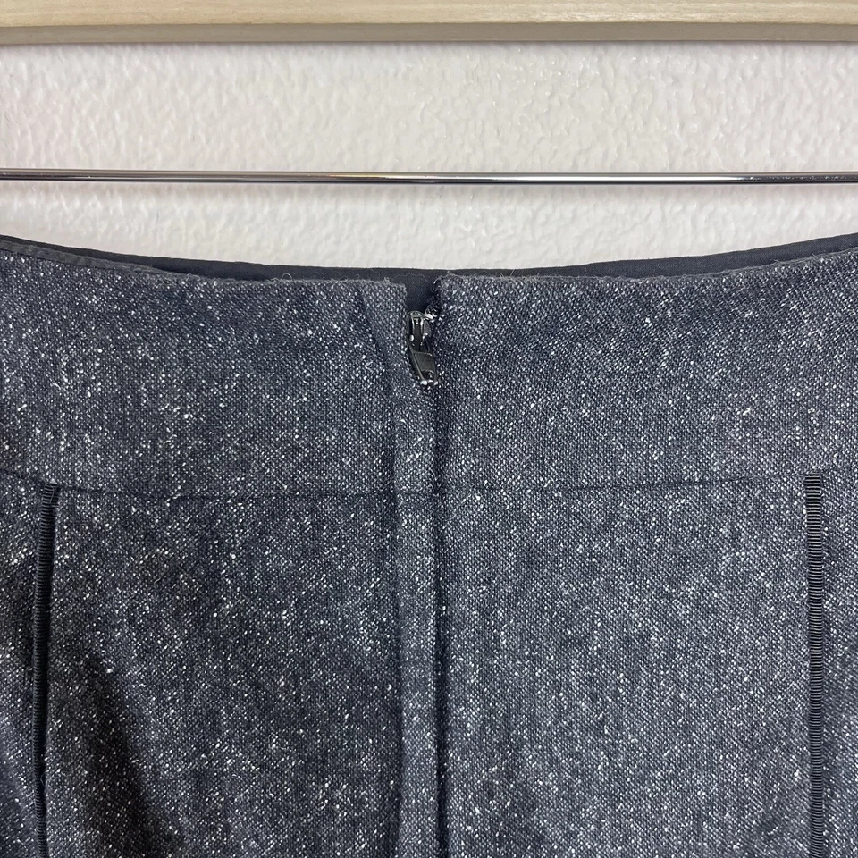 Falda Le Chateau Mujer Seis Lana Mezcla Seda Tweed Oficina Corporativa Lápiz Gris Foto 4 de 4