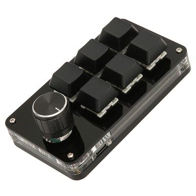 New 6 Key Mini Keypad With Knob USB DIY Programmable Keyboard OSU Gaming Keyboar