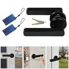 Front Door Lock Set with Handle Fingerprint Key Password Entry Smart Door Lock