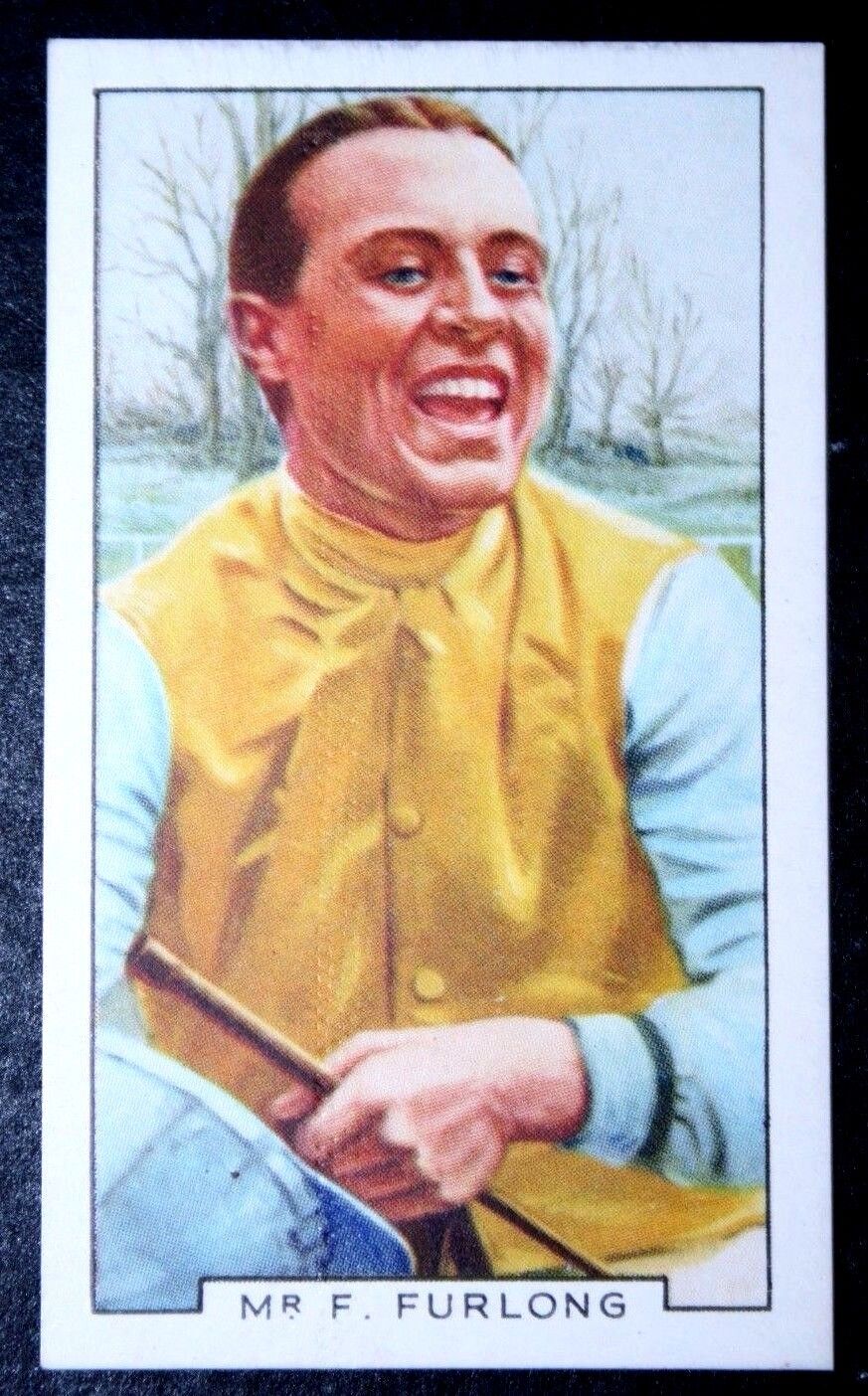 Steeplechase Jockey  Frank Furlong   Original Vintage 1930's Card   EB20P