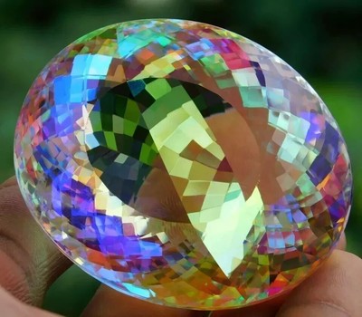 Natural 500 CT Oval Cut Huge Rainbow Color Mystic Topaz Certified Gemstone