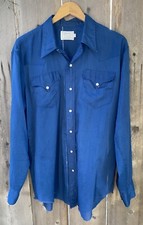 VTG 60s H Bar C Western Rockabilly Pearl Snap Ranchwear Long Tail 17-36 Cowboy