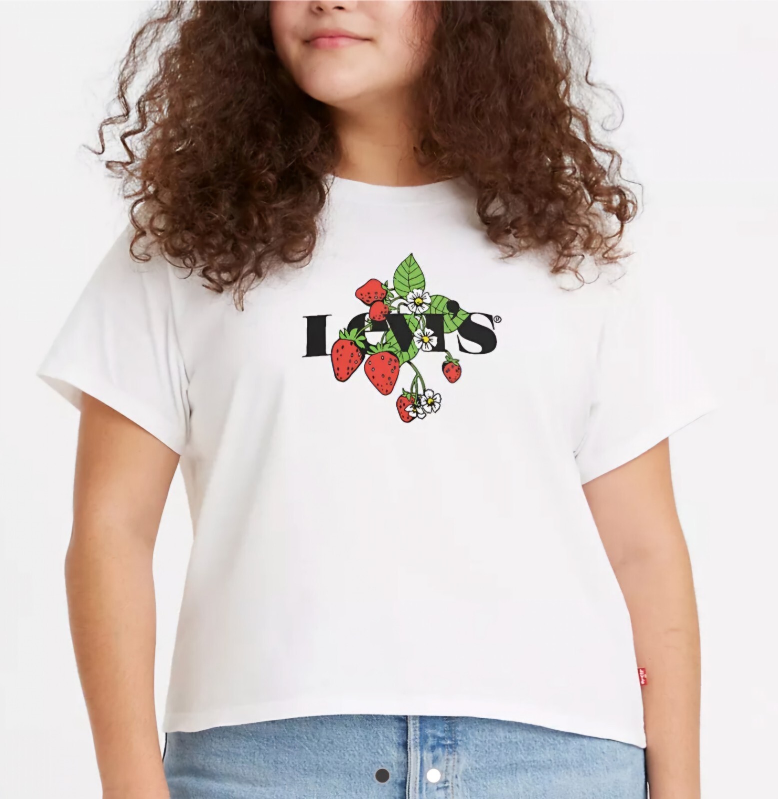 Levi's Womens Strawberry Varsity T-shirt ~ XS NWT