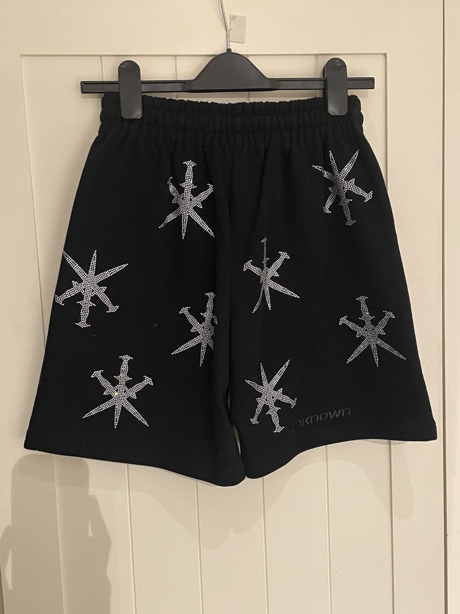 Unknown London black rhinestone crystal shorts size xs new | eBay UK