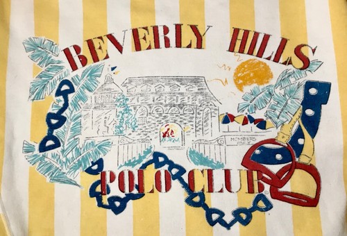 VTG 80's BEVERLY HILLS POLO CLUB STRIPED SWEAT SHIRT w/RIBBED CUFFS SZ XL 46-48 - Picture 2 of 16