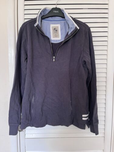crew clothing size 12 blue zip up collared jacket cardigan top