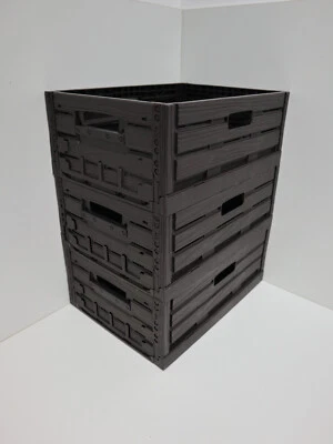 GOEDE24 Klappboxen 10 Obstkiste 40x30x16cm Gemüsekiste klappbar neu Kunststoff Holzoptik