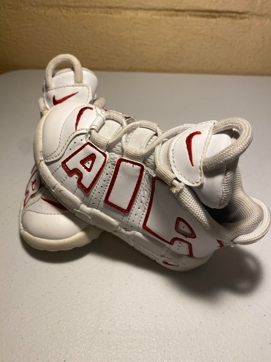 Nike Air More Uptempo White Varsity Red 2018 SZ 7Y