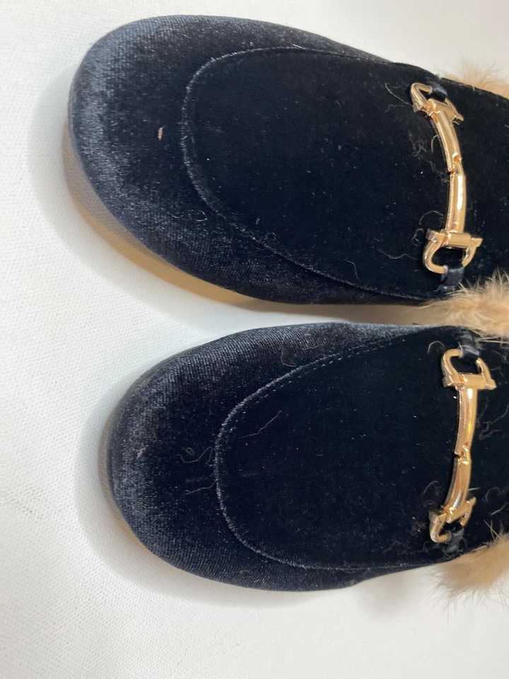 Mocasines planos de piel de terciopelo negro Hot Kiss NUEVOS talla 7,5 Foto 2 de 4