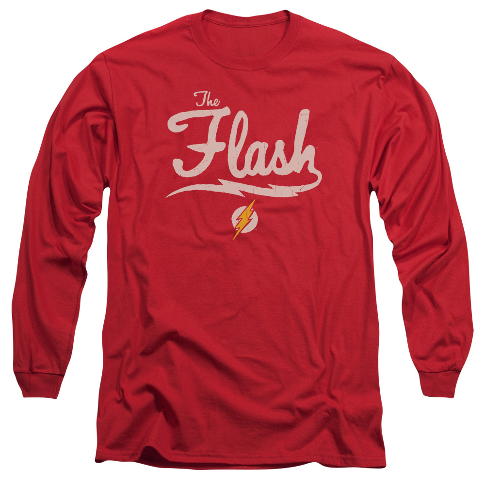 THE FLASH OLD SCHOOL FLASH Licensed Men's Long Sleeve Graphic Tee Shirt  SM-3XL