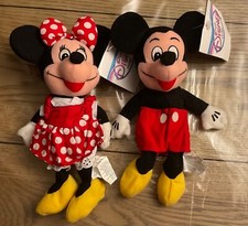 Disney Store Mini Bean Bag Plush Mickey  Minnie 8" with Tag