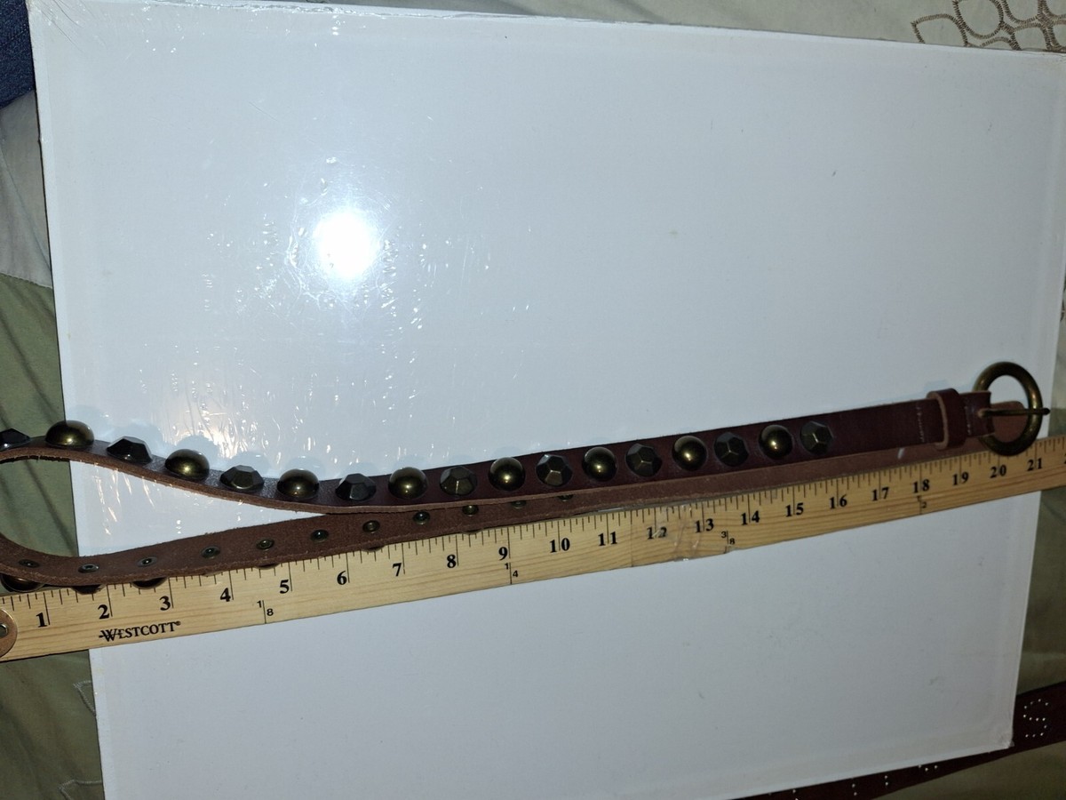 Brown Studded Genuine Leather Belt Women