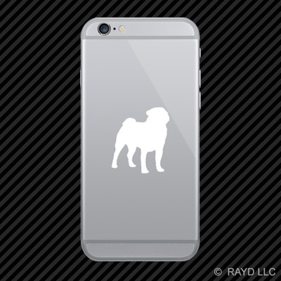 (2x) Pug Cell Phone Sticker Mobile dog canine pet many colors