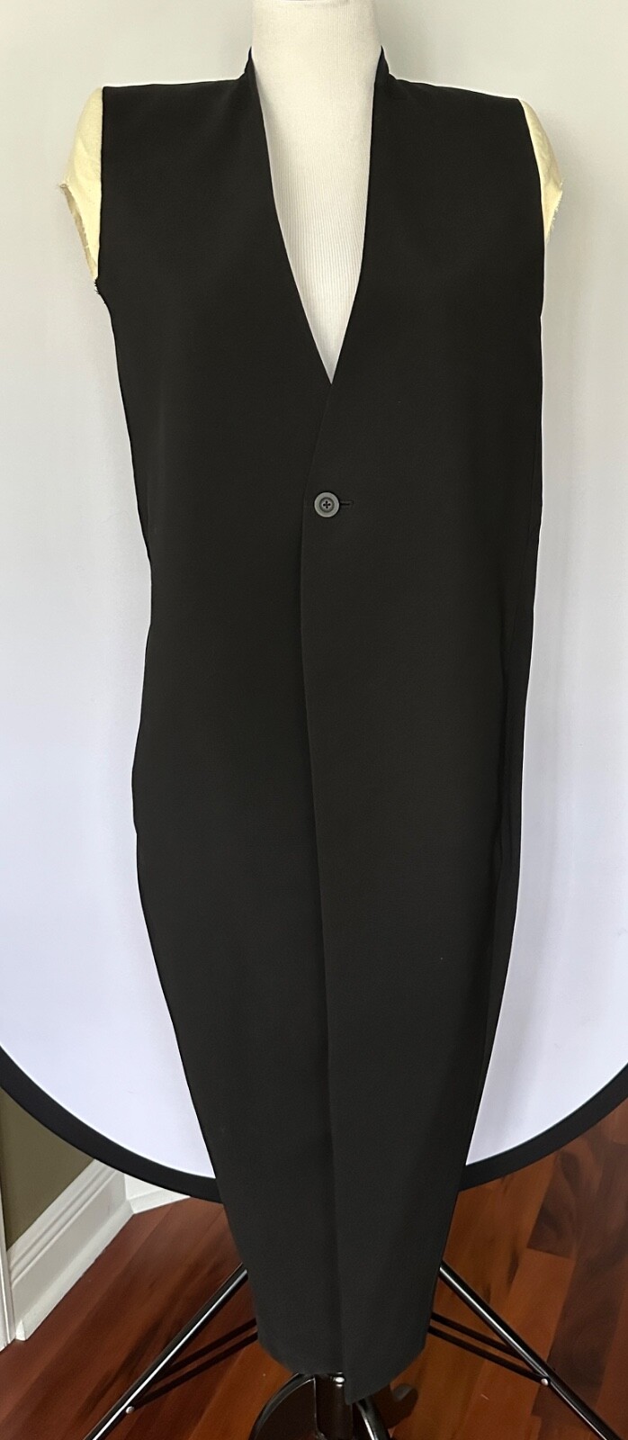 Rick Owens, Cappotto donna Rick Owens vintage maniche ad aletta taglia 8 colore nero/latte nuovo senza etichette