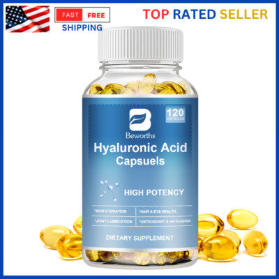 Hyaluronic Acid Capsules Anti Aging Hydrating Supplement with Vitamin C Biotin