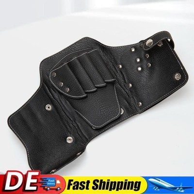 Retro Portable Barber Scissors Holster Bag PU Leather Hairdressing Carrying Bag