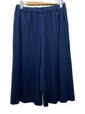 Pleats Please Issey Miyake Sarouel Pants Polyester Navy Size 5