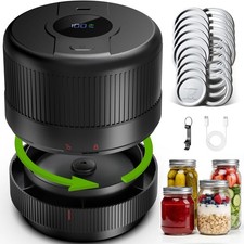 Mason Jar Vacuum Sealer Kit, Electric for Auto Stop, Black