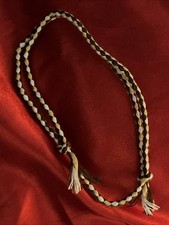 NEW BOHO BRAID THREAD FRIENDSHIP BRACELET ADJUSTABLE KNOT TAN BROWN WHITE NIP