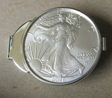 Sterling Silver Money Clip with 2026 American Eagle Silver Dollar - BINo