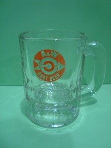 Vintage A&W Root Beer Clear Mini Glass Mug w/ Handle