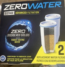 Zero Water 5 Stage Advanced Filtration 2 Pack Replacement Water Filters ZR-017