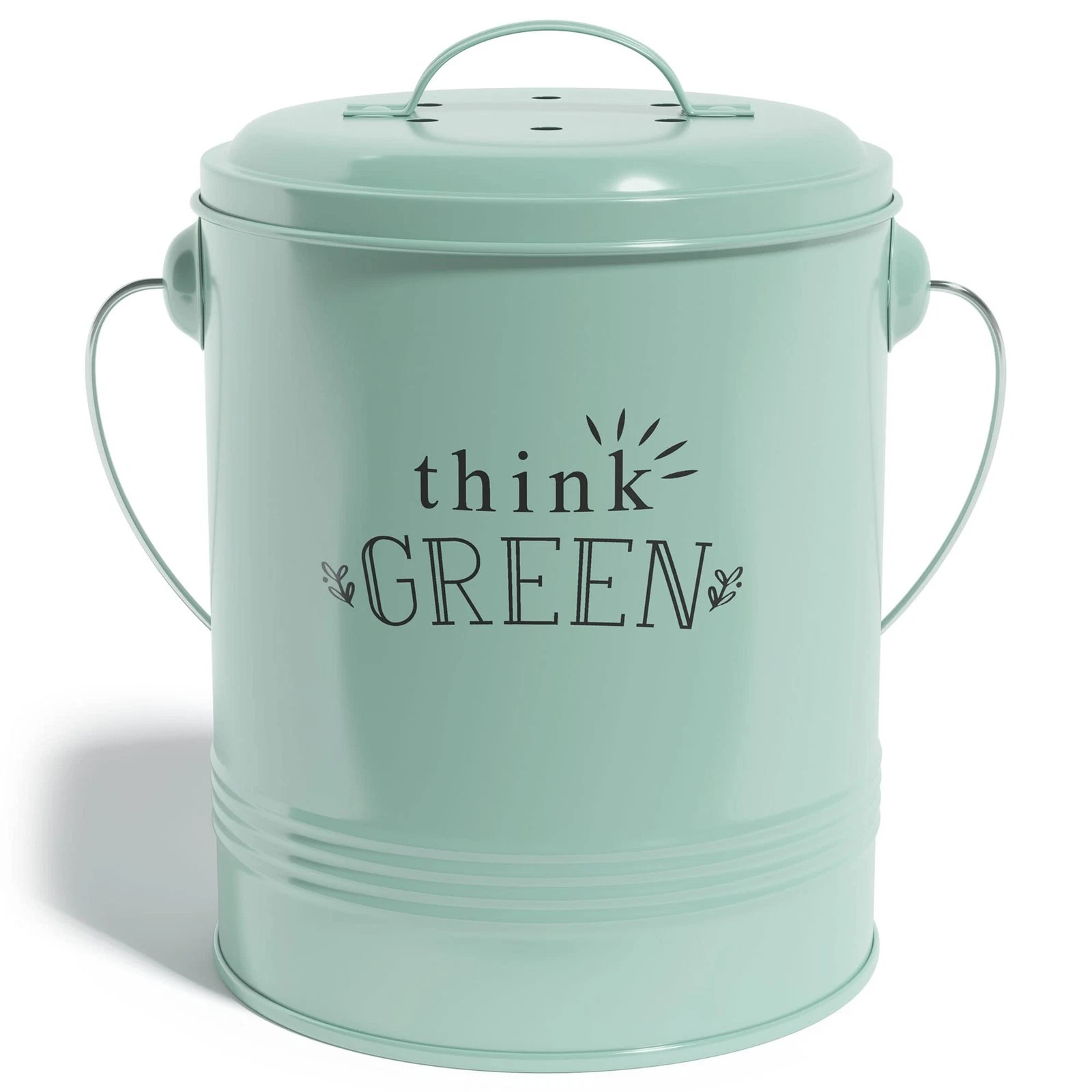 Barnyard Designs Compost Bin for Kitchen Counter - 1.2 Gallon Countertop Mint