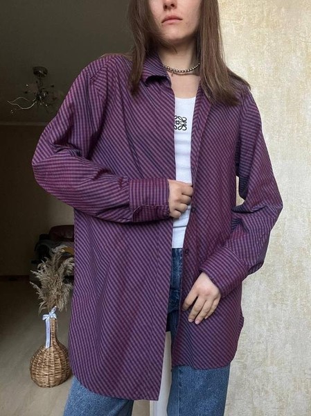 Women Kenzo Shirt Purple Cotton XL #9UUP
