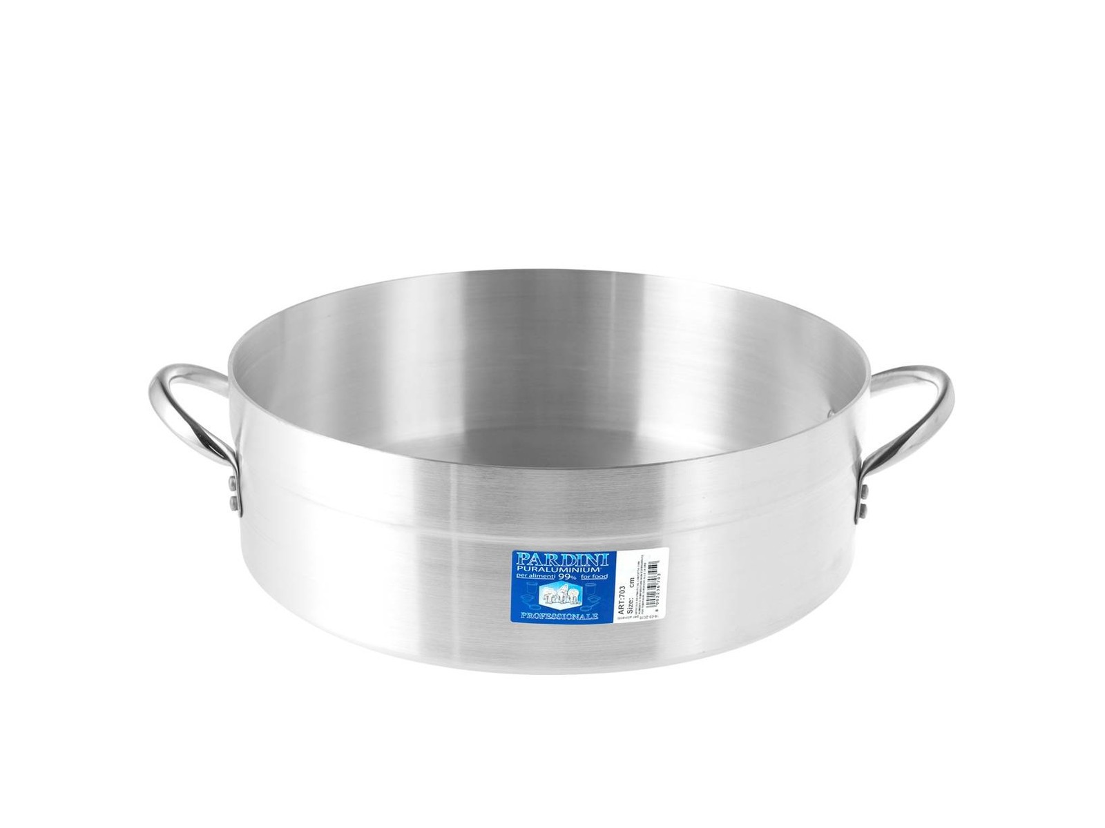 Low Aluminum Casserole Pardini Hotel 2 Handles 34 cm