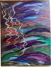 Original Abstract Acrylic Painting On Canvas 16 x 12 Signed WCOA