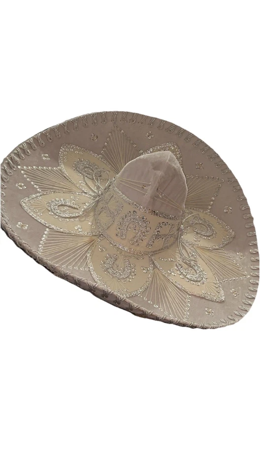 Sombrero Mariachi帽子白色和银色帽子 — 第 2/3 张图片