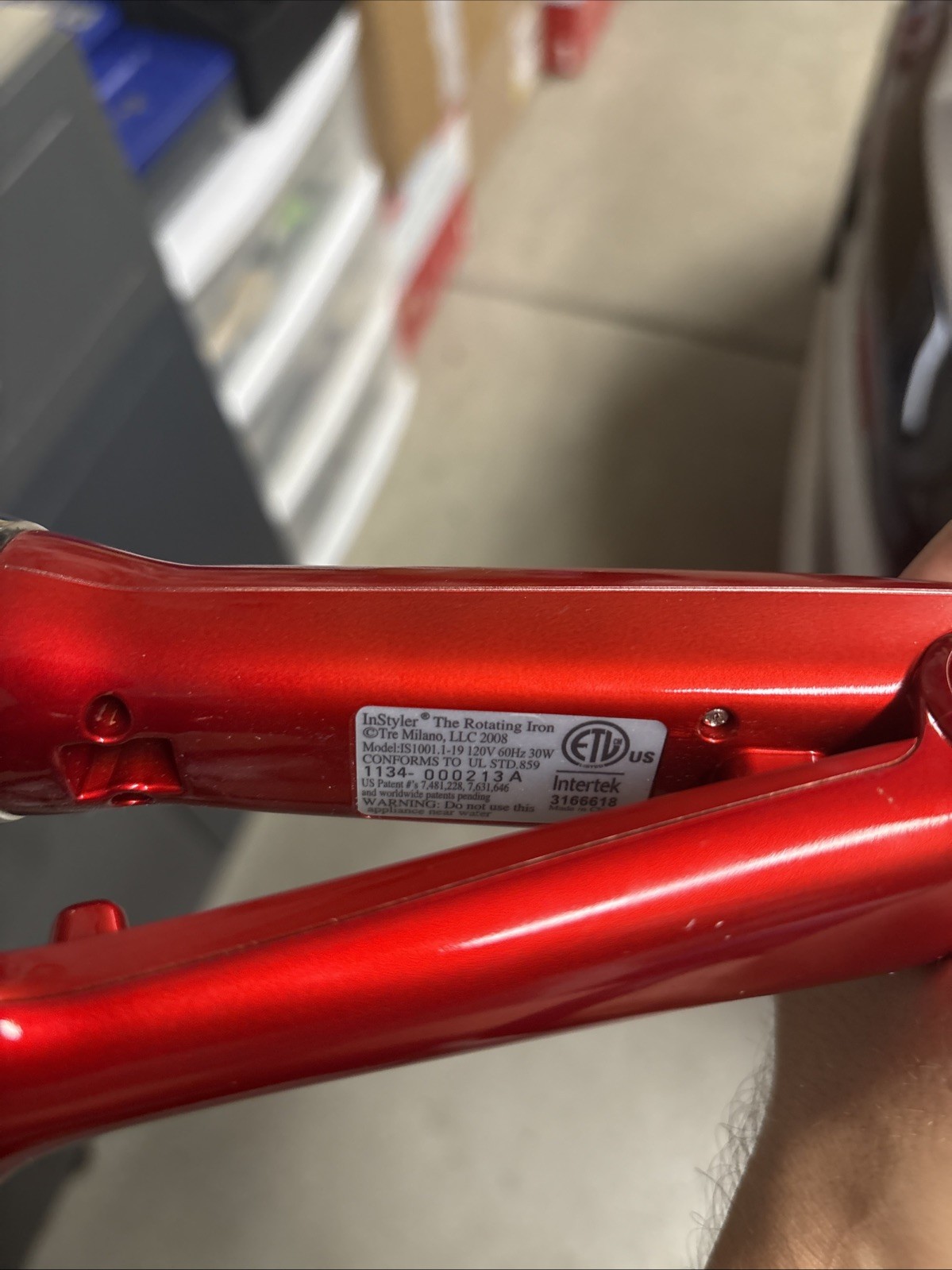 InStyler Rotating Iron Red Curling/Straightening IS1001.1-19 w/ DVD