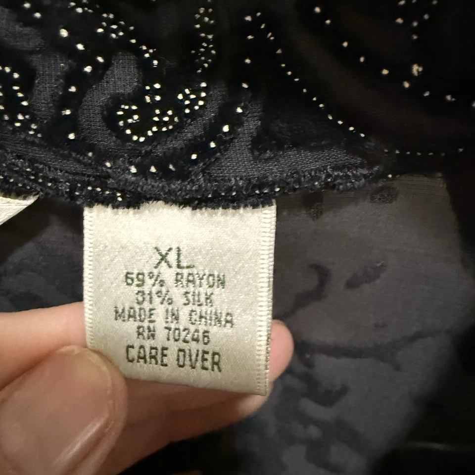 Blusa para mujer Laura Ashley XL terciopelo transparente agotado con botones manga larga Foto 3 de 4