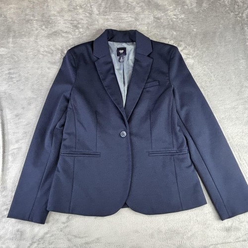 Gap Blazer Womens 8 Navy CL Academy Stretch Lined One Button Jacket Career
