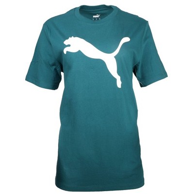 PUMA Essentials  Cat Logo Crew Neck Short Sleeve T-Shirt Womens Blue Casual Tops