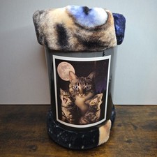NEW Soft Fluffy Superweight Plush Throw Blanket 3 Kittens Kitties Cats 50" x 60"