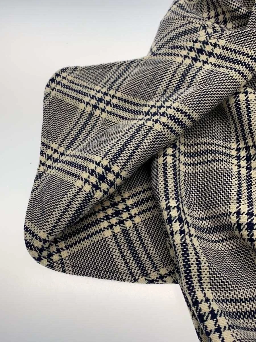 GUCCI Altro Poncho Cappotto 38 Lana Navy Check 608841