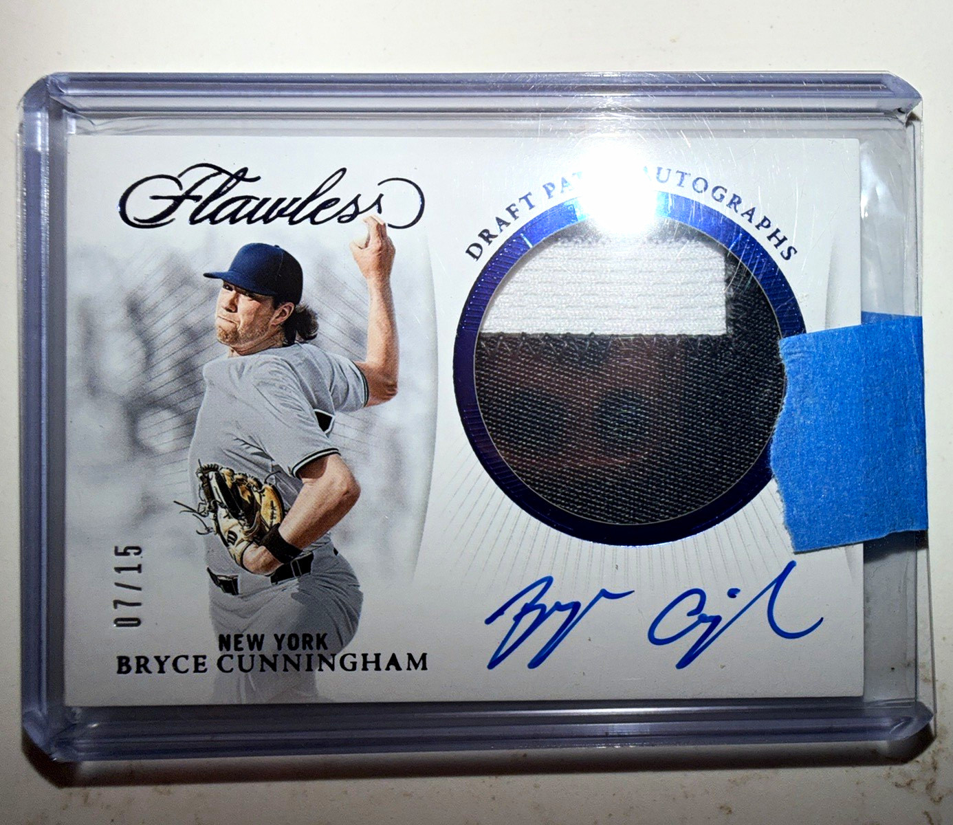 Panini 2023 Flawless Bryce Cunningham Draft Patch Auto DPA-BC #/15 MLB
