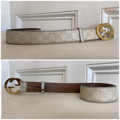Authentic Gucci Cream Guccissima Leather Gold Interlocking G  display picture 2