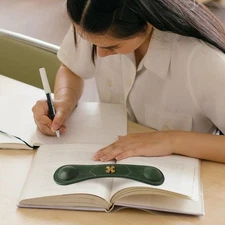 Green Leather Weighted Bookmark Heavy Genuine Leather Book Page Open Holder